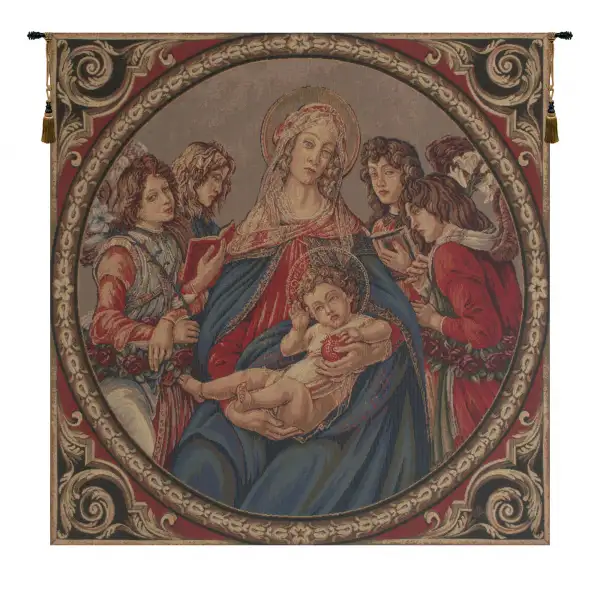Maria Dolorosa European Tapestries - 28 in. x 28 in. Cotton/Viscose/Polyester by Sandro Botticelli