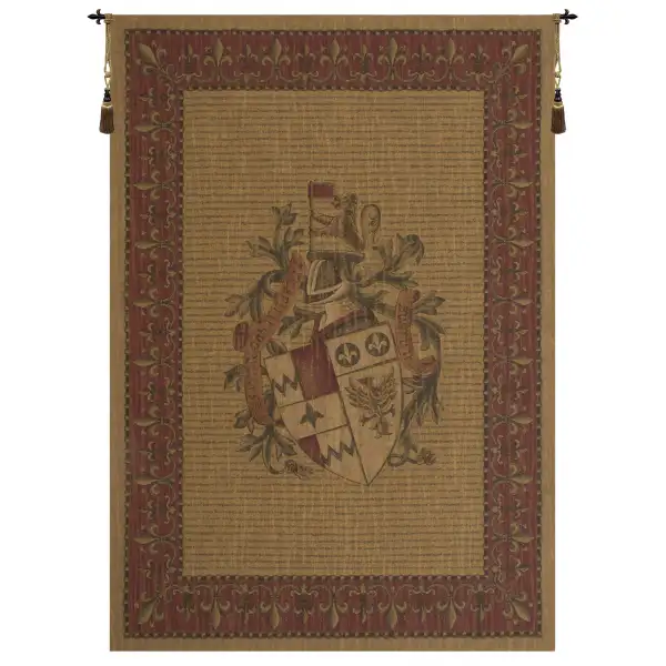 Charlotte Home Furnishing Inc. Belgium Tapestry - 56 in. x 76 in. | Unicorn Crest Belgian Tapestry
