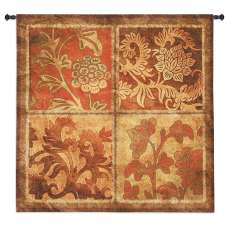 Botanical Scroll Tapestry Wall Hanging
