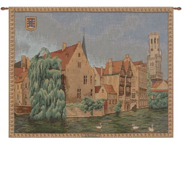 Charlotte Home Furnishing Inc. France Tapestry - 18 in. x 15 in. | Brugges Riverside French Wall Tapestry