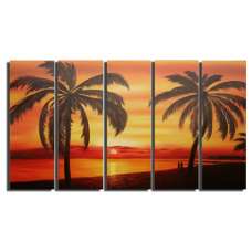 Tropical Silhouettes Canvas Art