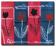 Quilted Flowers Canvas Art