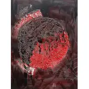 Deep Red Moon Canvas Art