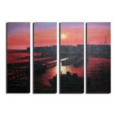 Sunset Seaport Canvas Art
