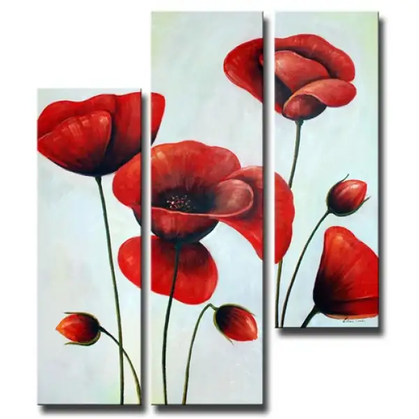 Ruby Red Poppies Canvas Wall Art