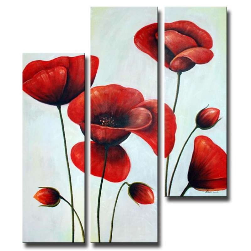 Ruby Red Poppies Canvas Art