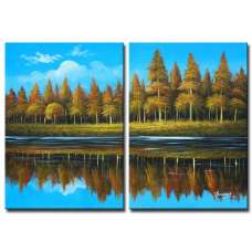 Lakeside Forest Canvas Art