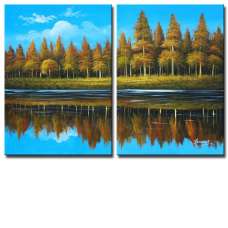 Lakeside Forest Canvas Art