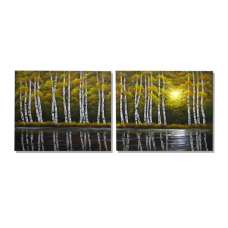 Lakeside Aspen Canvas Art