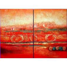 Impressions of Crimson Canvas Art