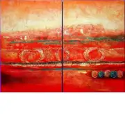 Impressions of Crimson Canvas Wall Art