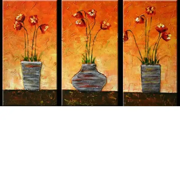 Potted Poppies Canvas Wall Art