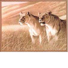 Lions European Tapestry Wall Hanging