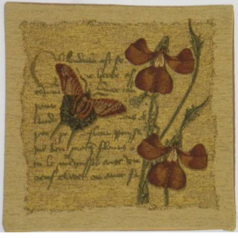 Floral Butterfly Chenille Belgian Tapestry Cushion
