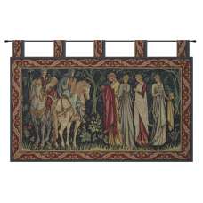 Knight and Ladies of Camelot with Loops French Tapestry Wall Hanging