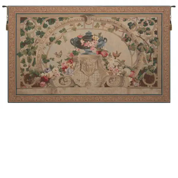 Charlotte Home Furnishing Inc. France Tapestry - 54 in. x 33 in. | Beauvais Green Leaves French Wall Tapestry