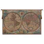Antique Map I Small Italian Wall Hanging Tapestry