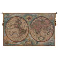 Antique Map I Small Italian Tapestry Wall Hanging