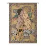 The First Kiss Italian Tapestry - 24 in. x 36 in. Cotton/Viscose/Polyester by Gustav Klimt