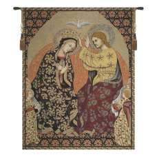 Madonna's Coronation Italian Tapestry Wall Hanging