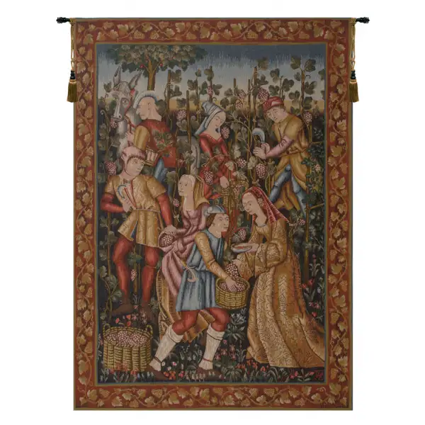 Charlotte Home Furnishing Inc. France Tapestry - 41 in. x 58 in. | Vendanges  French Wall Tapestry