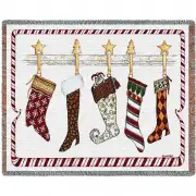 And the Stockings Were Hung Tapestry Throw
