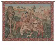 Hunt French Wall Tapestry - 32 in. x 25 in. Cotton/Viscose/Polyester by Charlotte Home Furnishings