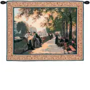 Bank Of The River Seine I French Wall Tapestry - 32 in. x 25 in. Cotton/Viscose/Polyester by Charlotte Home Furnishings