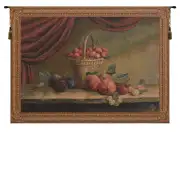 Basket Of Strawberries French Wall Tapestry - 38 in. x 29 in. Cotton/Viscose/Polyester by Charlotte Home Furnishings