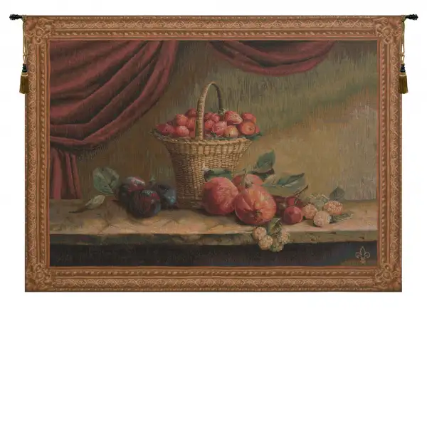 Charlotte Home Furnishing Inc. France Tapestry - 38 in. x 29 in. | Basket of Strawberries  French Wall Tapestry