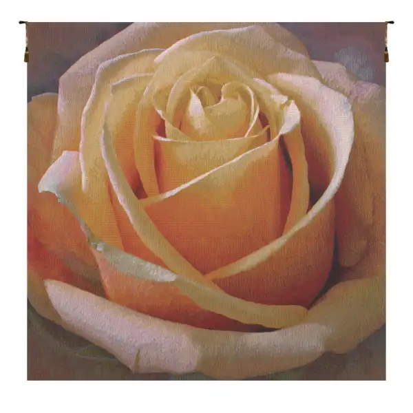 Yellow Rose Square Belgian Wall Tapestry