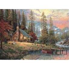 A Peaceful Retreat by Thomas Kinkade Tapestry Afghans