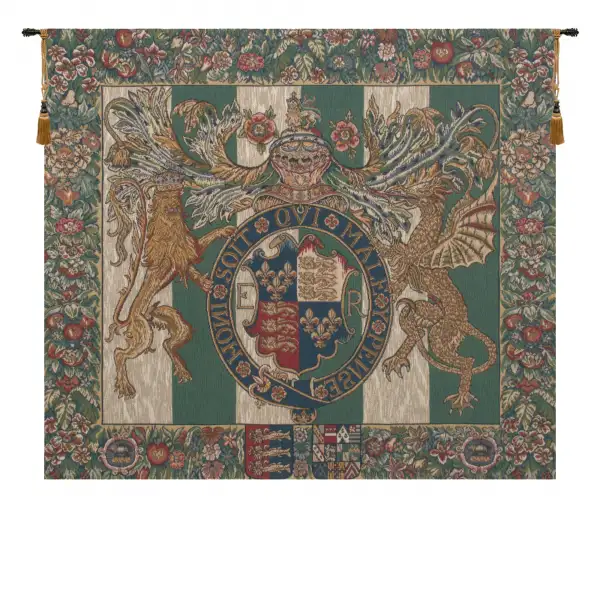 Royal Arms of England Belgian Tapestry Wall Hanging