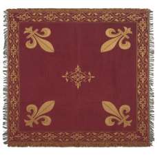 Fleur de Lys Red European Throw