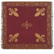Fleur de Lys Red Belgian Throw