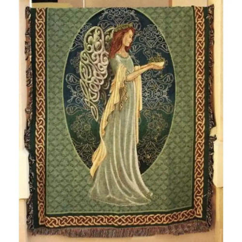 Irish Angel Tapestry Afghan Throw 