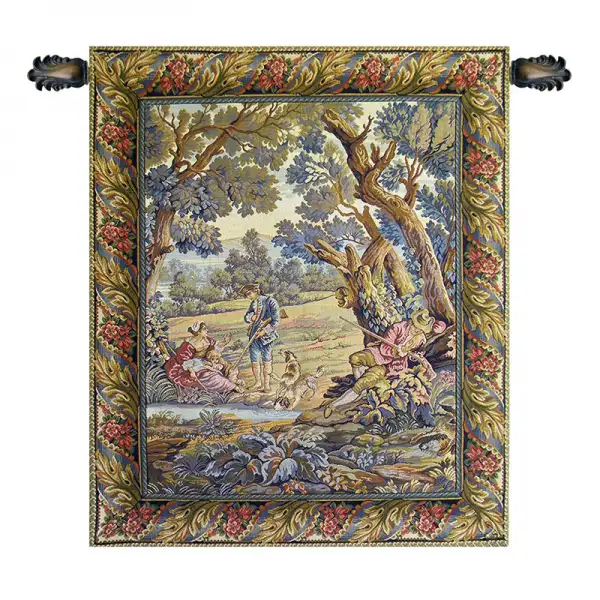 Hunters Resting Vertical Italian Tapestry