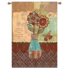 Flowers and Vase II Tapestry of Fine Art