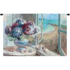 Coastal Hydrangeas Fine Art Tapestry
