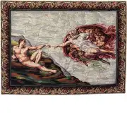 The Creation Italian Wall Tapestry - 29 in. x 22 in. Cotton/Viscose/Polyester by Michelangelo