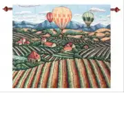 Vineyard View Morning Mist Wall Tapestry