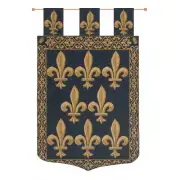 Fleur De Lys With Loops Belgian Tapestry Wall Hanging - 18 in. x 24 in. Cotton/Viscose/Polyester by Charlotte Home Furnishings