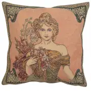 Mucha Spring I Belgian Sofa Pillow Cover
