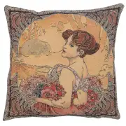 Mucha Summer II Belgian Sofa Pillow Cover