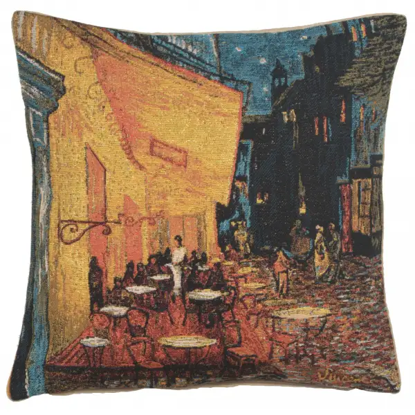 Cafe Terrace at Night Belgian Sofa Pillow Cover