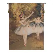 Two Dancers On Stage by Degas Belgian Tapestry Wall Hanging