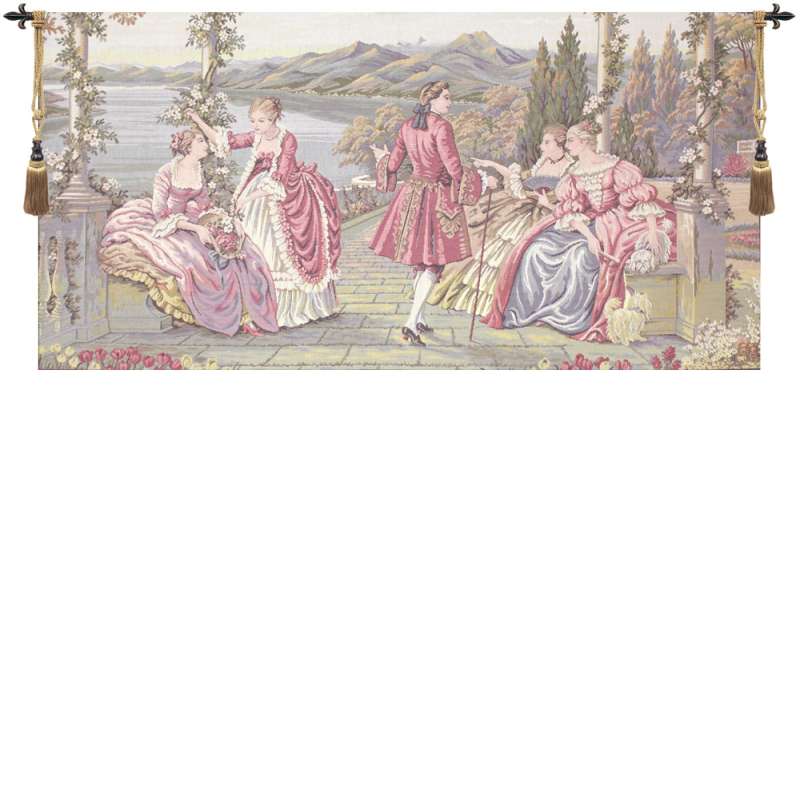 Ladies at Lake Como Italian Tapestry