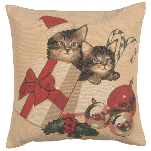 Christmas Kitties Belgian Sofa Pillow Cover