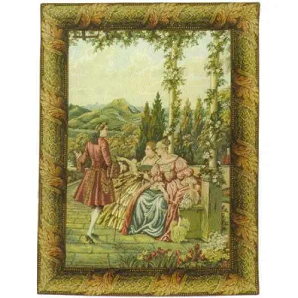 Charlotte Home Furnishing Inc. Italy Tapestry - 25 in. x 34 in. | Lake Como Terrace Elegance Italian Wall Tapestry
