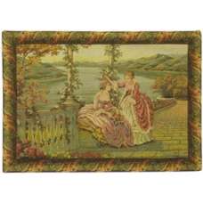 Ladies at Lake Como Lake  Italian Tapestry